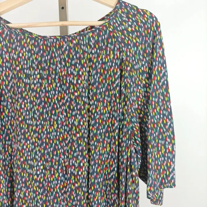 Blouse fluide multicolore à imprimé abstrait Promod manches 3/4 taille M/L A511 - photo numéro 3