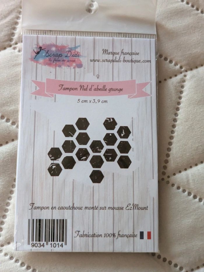 Tampon caoutchouc Nid d'abeille grunge Scrap Didi