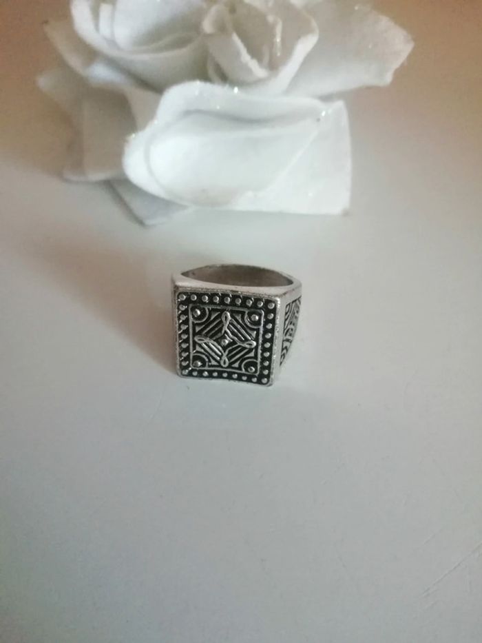 🌸Bague chevalière mixte à motifs ethniques Taille64 "Vintage" 🌸 - photo numéro 2