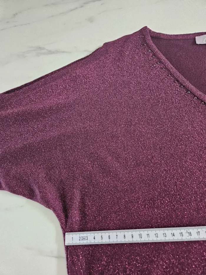 Cassis pull pailleté épaules nues taille XL - photo numéro 14
