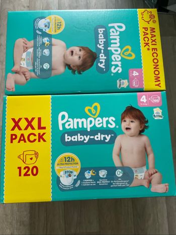 Mega pack de 240 couches pampers baby dry taille 4 neuf