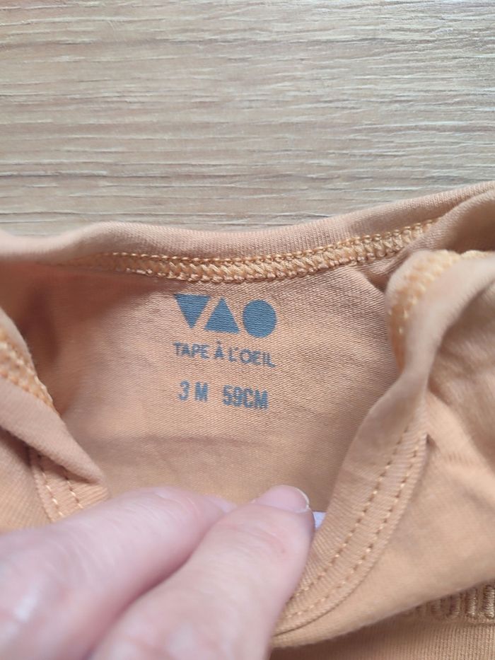 Lot de 3 bodies coton brodés bébé 3 mois tape à l'oeil - photo numéro 5