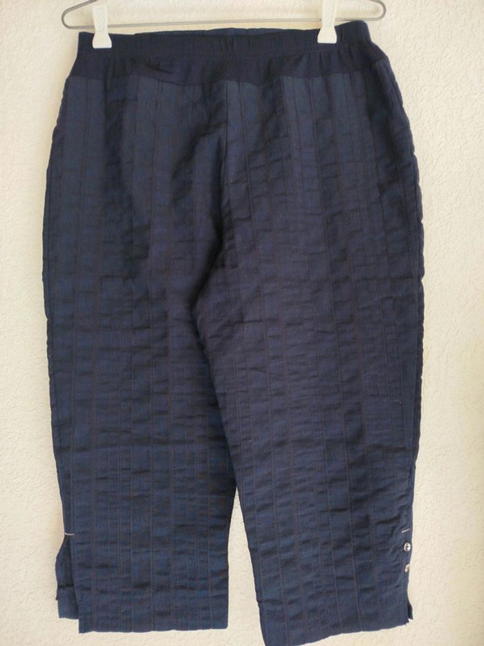 Pantacourt bleu marine rayures 36 - photo numéro 4