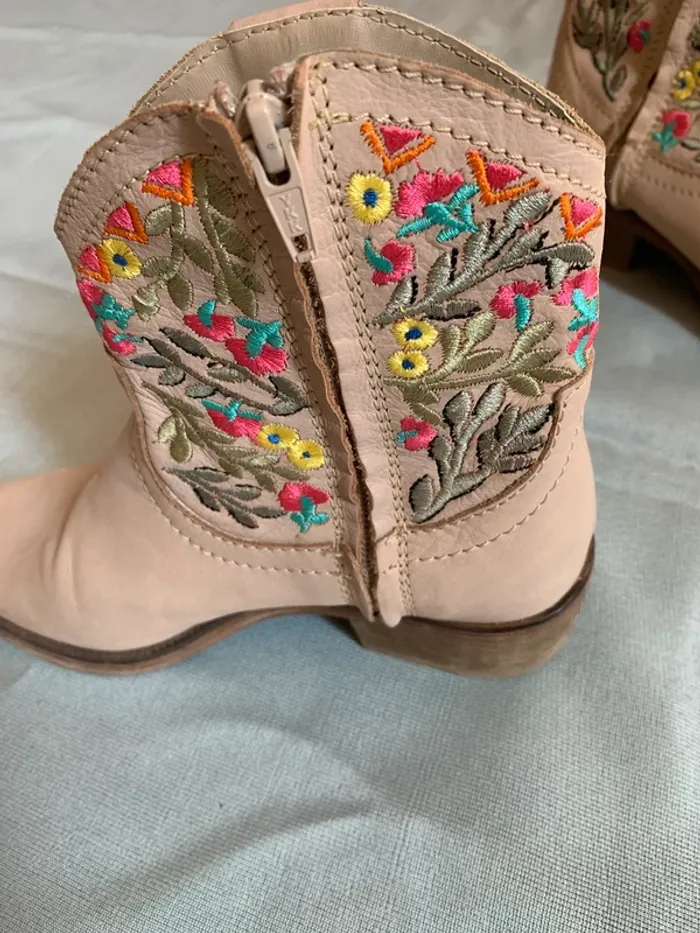 Bottines Promod brodée sur la tige beige P 36 - photo numéro 2