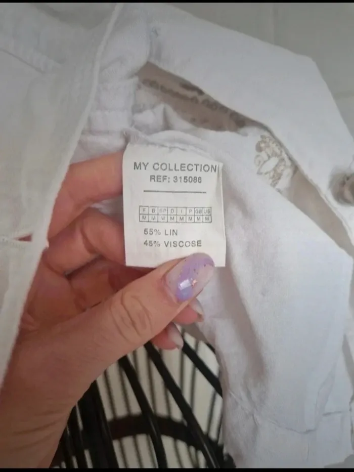 Jolie veste blanche en lin cintré femme my collection taille M/38 - photo numéro 5