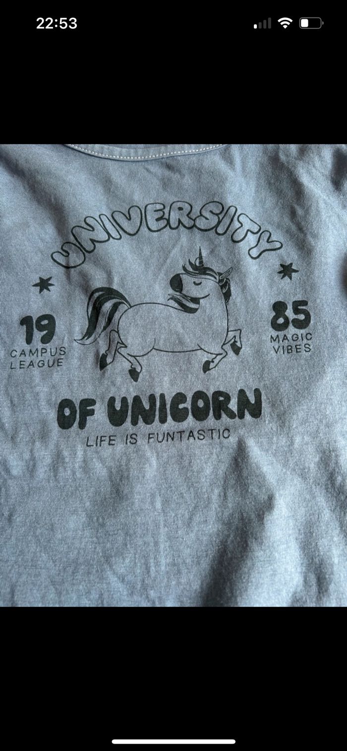 Pyjama 2 pièces bleu licorne 8 ans - photo numéro 2