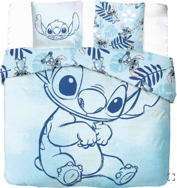 Parure de lit double Stitch - 1 housse de couette + 2 taies d'oreiller - 100% coton
