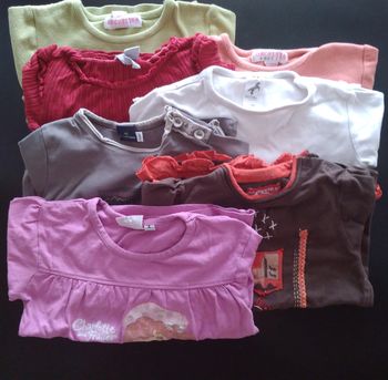 #lot de 7 t-shirts manches longues fille taille 4 ans