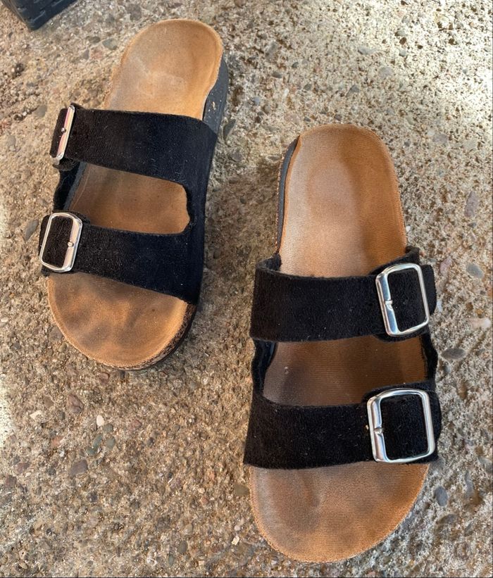 Claquette Mules Double Strap Matière Daim Femme Taille 38 - photo numéro 1