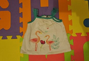 Débardeur blanc vert flamand rose, orchestra, taille 6 mois (67 cm)