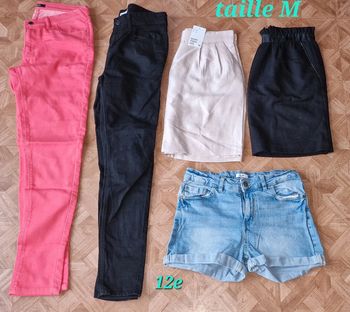 Lot 2pantalon 2jupe 1short taille m