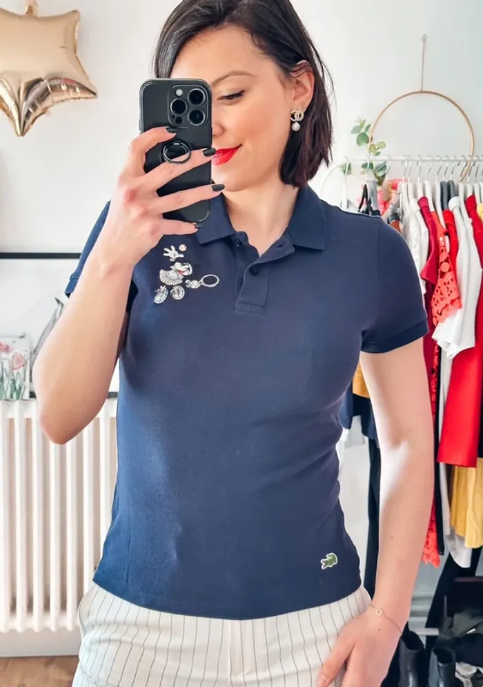 Polo Lacoste bleu collection limitée Disney bleu taille 36