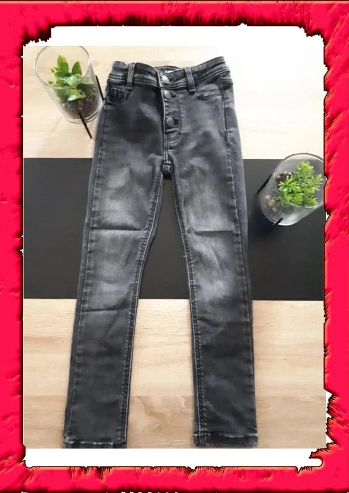Jeans effet usé taille ajustable 6ans - photo numéro 5