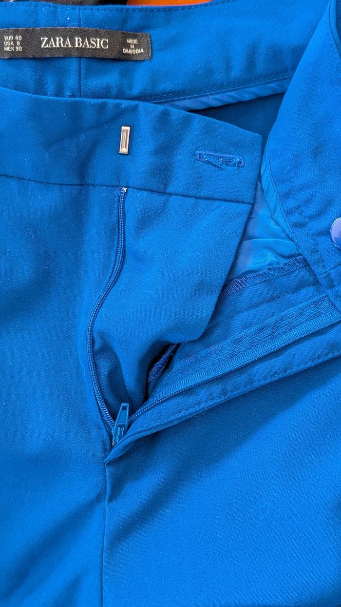 Pantalon Zara automne hiver bleu vif - photo numéro 3