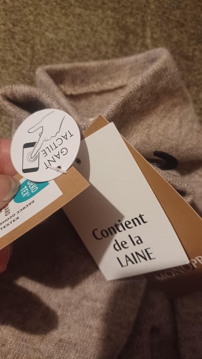 Gants en laine 79% monoprix beige neuf - photo numéro 4