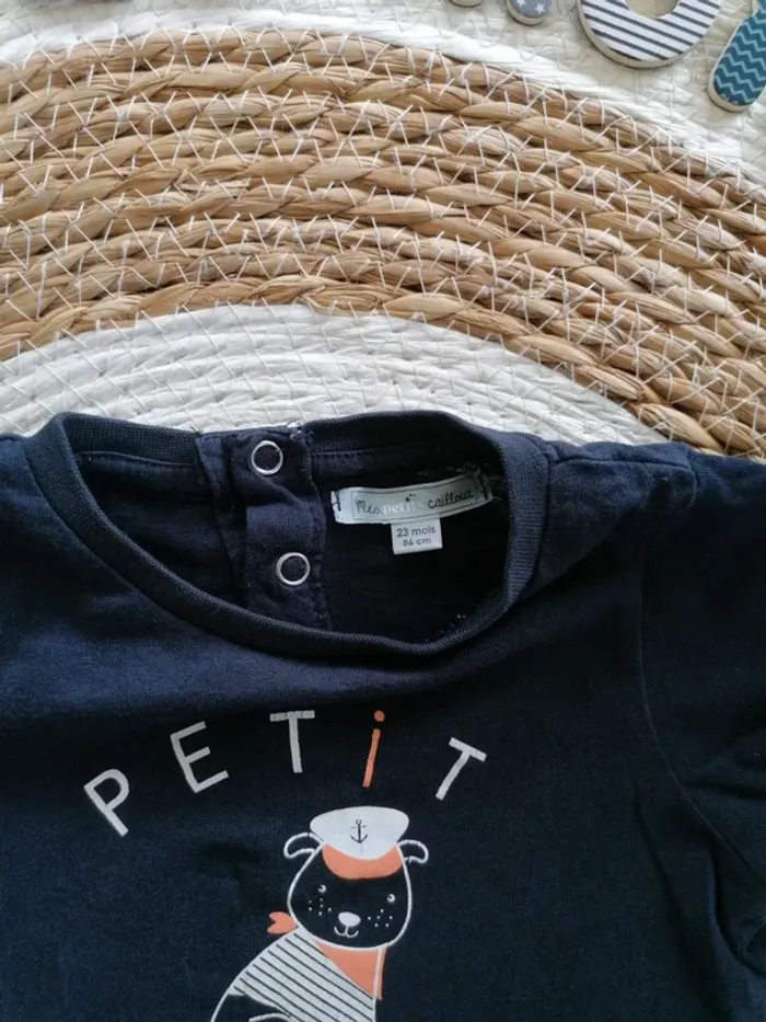 Ensemble short orange + deux tee-shirts - 24 mois - photo numéro 8