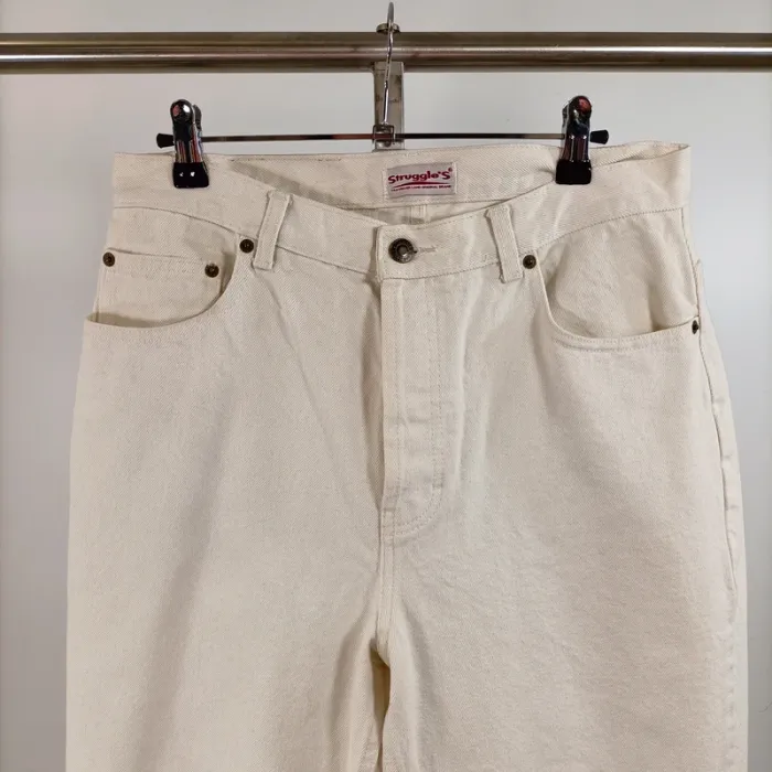 Jean blanc cassé Struggle’S coupe droite 100% coton taille 42 A1499 - photo numéro 2