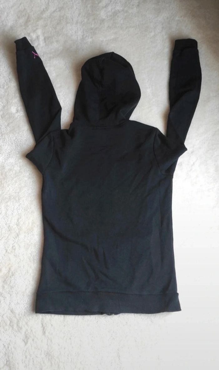 Gilet zippé à capuche Puma 40 femme noir rose et violet - photo numéro 5