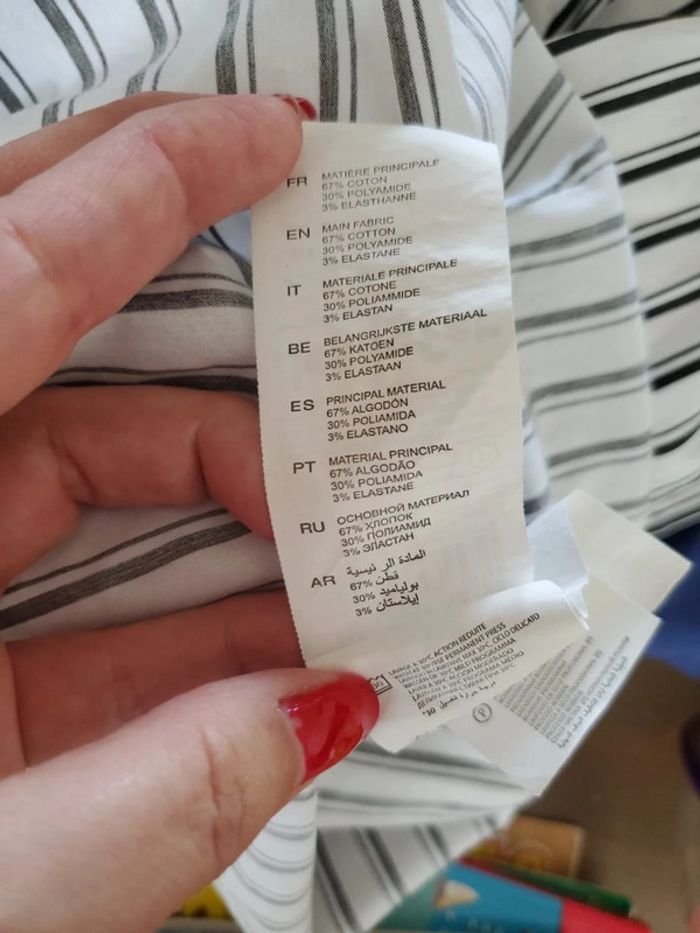 Chemise chemisier rayé noir et blanc Jennyfer XS stretch - photo numéro 8