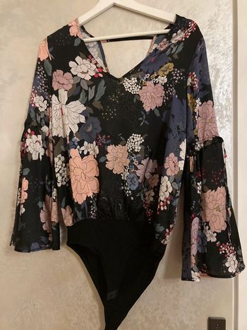 Body manche ample effet satin