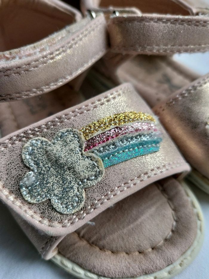 Sandales scratchs rose poudré arc en ciel 22 - photo numéro 2