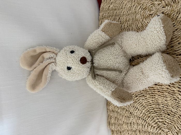 doudou lapin tiamo collection peluche lapin beige écru - photo numéro 5