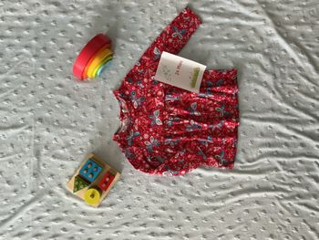 tunique manches longues rouge à motifs 23 mois