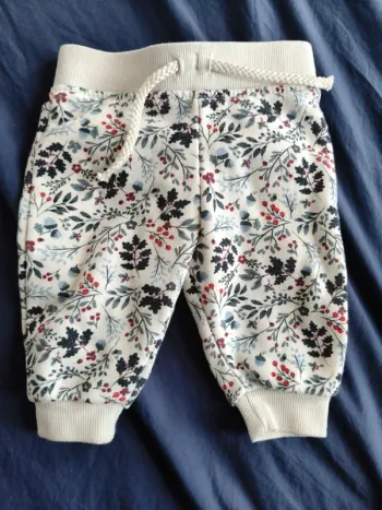 Pantalon chaud mixte Primark blanc feuilles 62 cm