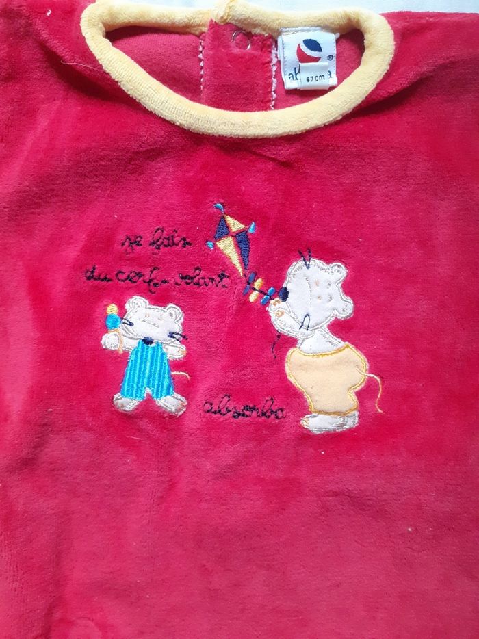 Babygros rouge motif souris - photo numéro 2