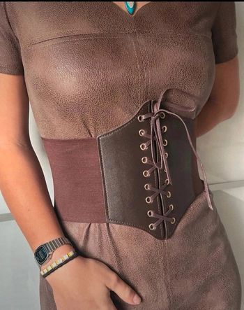 A48 ceinture gaine corset vintage rétro ajustable marron