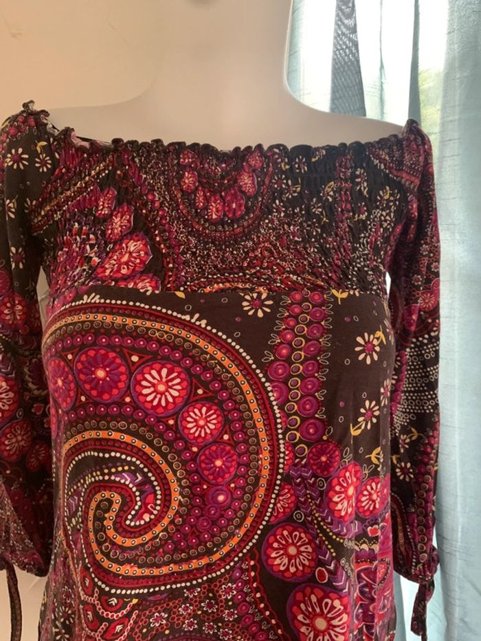 Blouse Defimode taille 36 fleurie manches 3/4 - photo numéro 3