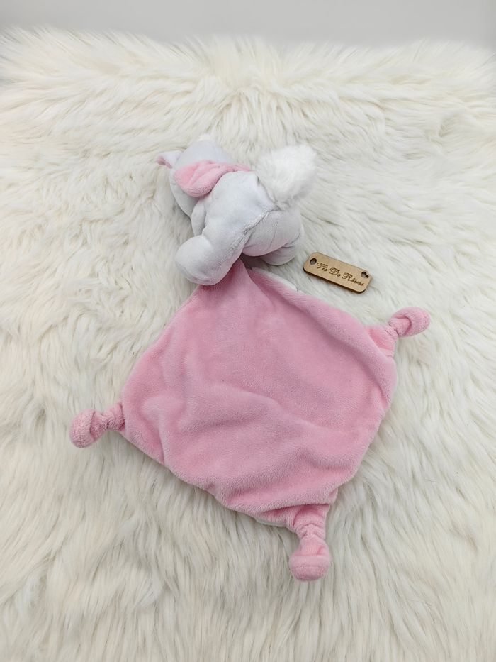 Doudou mouchoir marie Les Aristochats Disney têtes et fleurs e blanc et rose - photo numéro 7