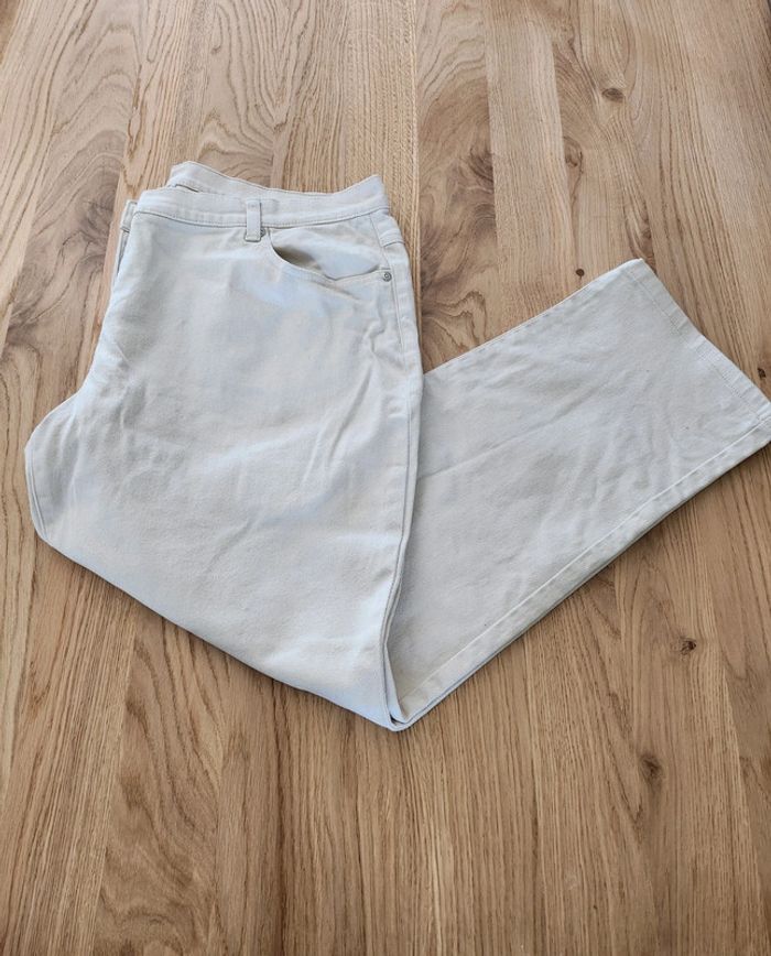 Pantalon jean beige excellent état Taille 50 stretch - photo numéro 4