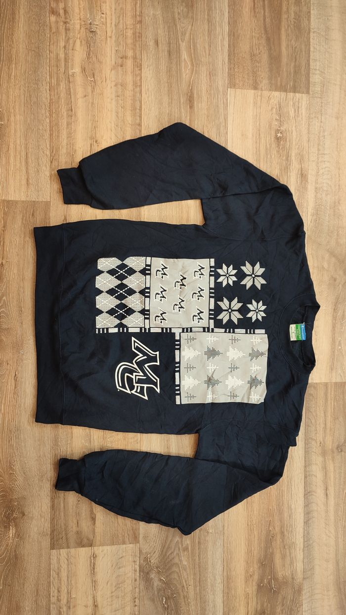 Vêtement Homme Sweatshirts Sweats pull bleu marine noir avec motif Champion taille S #Retrostreet - photo numéro 3