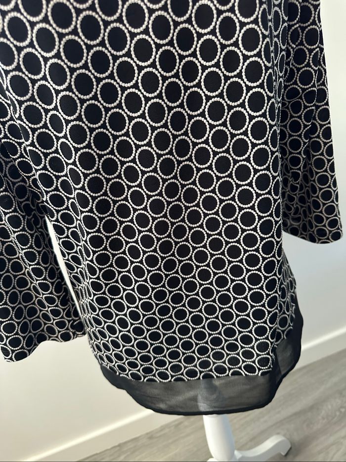 Blouse bariolée ronds noire et blanche Christine Laure T2 42/44 XL/XXL - photo numéro 7
