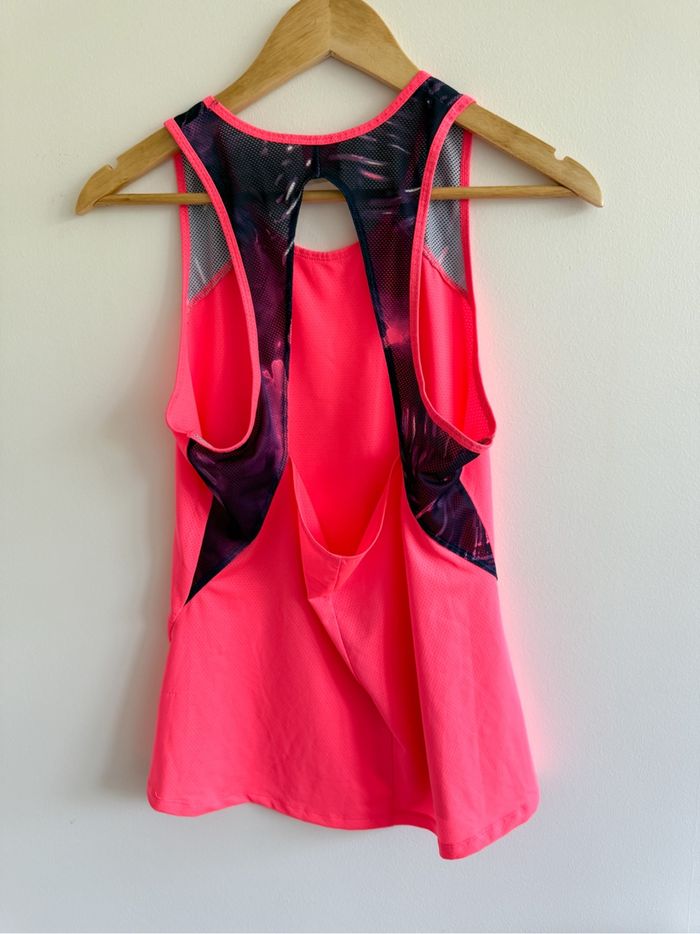 Haut de sport fuchsia bleu marine decathlon taille 36 S - photo numéro 2