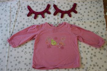 tee-shirt rose manche longue 6 mois
