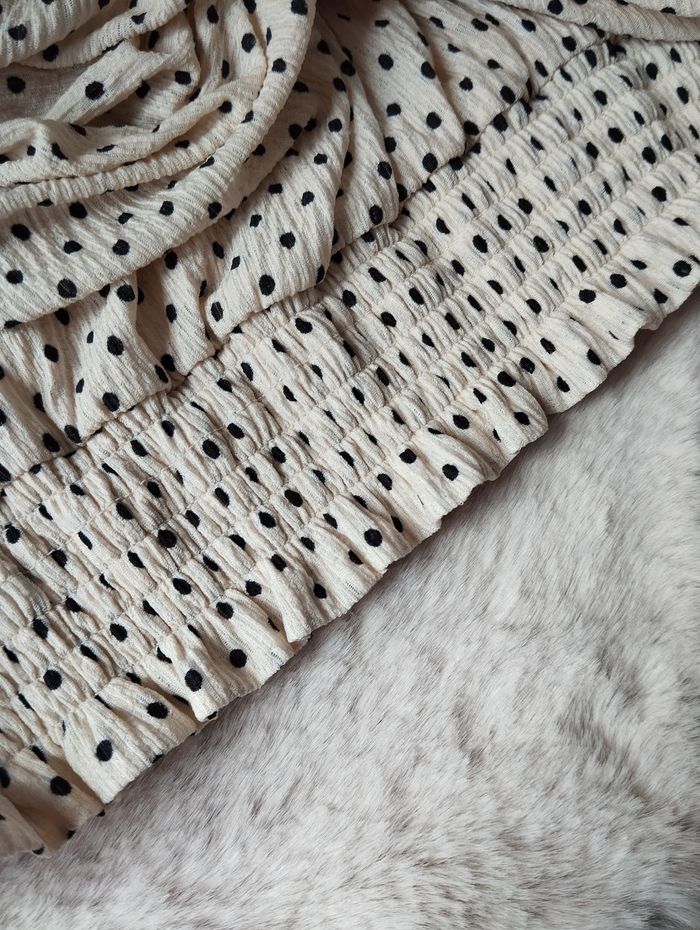 Haut épaules dénudées beige a pois noir Pimkie L - photo numéro 4