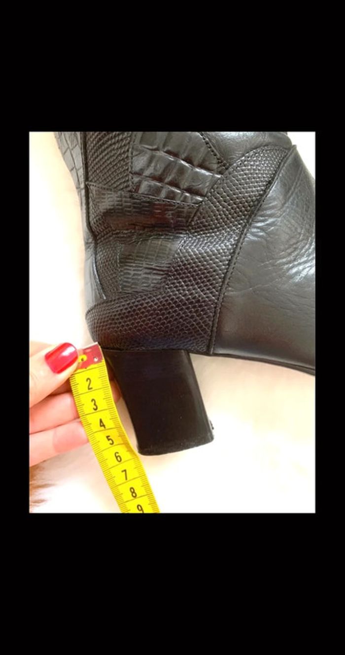 Très belle botte en cuir Noir | Vintage | Pièce unique - photo numéro 13