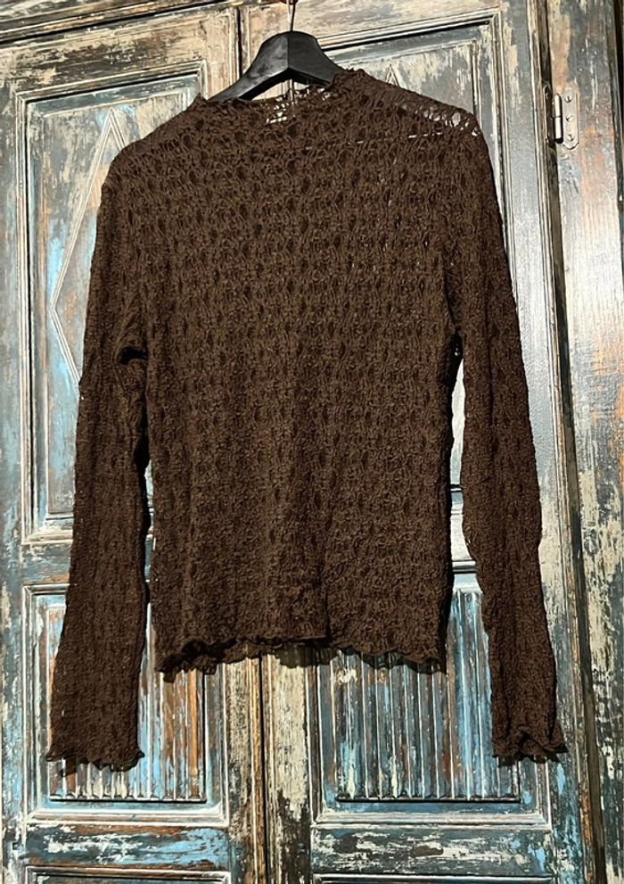 Très joli pull marron - photo numéro 2