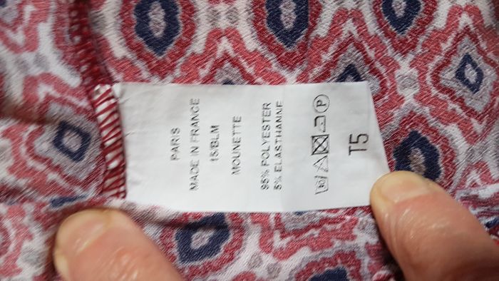 Haut femme 44-46 (5) bordeau à motifs Woman code - photo numéro 4