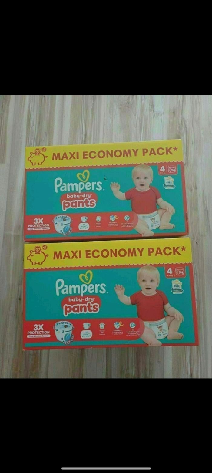2 cartons pampers taille 4 pants