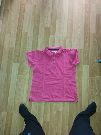 Tee shirt rose a pois noir