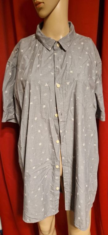 Chemise homme Quicksilver XXL slim fit gris motifs blancs 100% coton