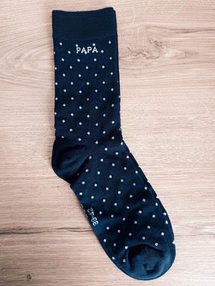 Chaussettes noir 39/42 cadeau papa - photo numéro 2