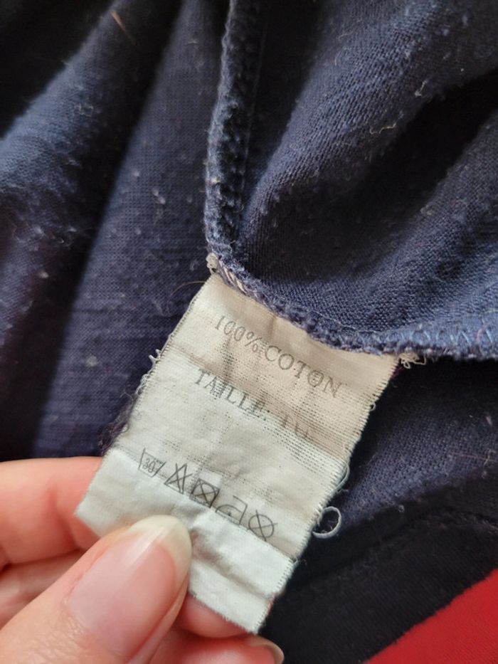 Tee shirt bleu marine bisou's project vintage taille S 36 en 100% coton - photo numéro 5