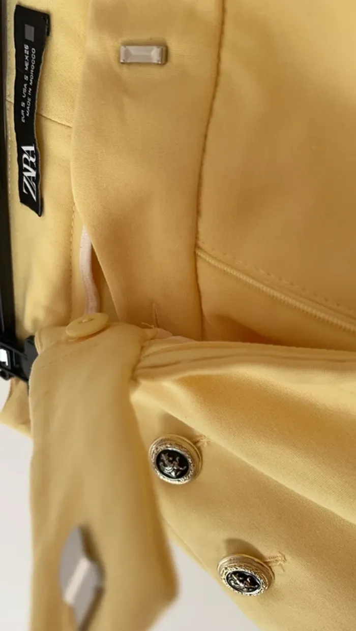Ensemble Tailleur Jaune pâle Zara Veste Blazer + Pantalon XS/S 💛 - photo numéro 10