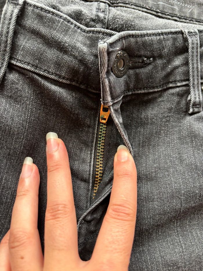 Jean femme levi’s demi curve San Francisco skinny mi taille gris noir anthracite y2k taille L/40 - photo numéro 7