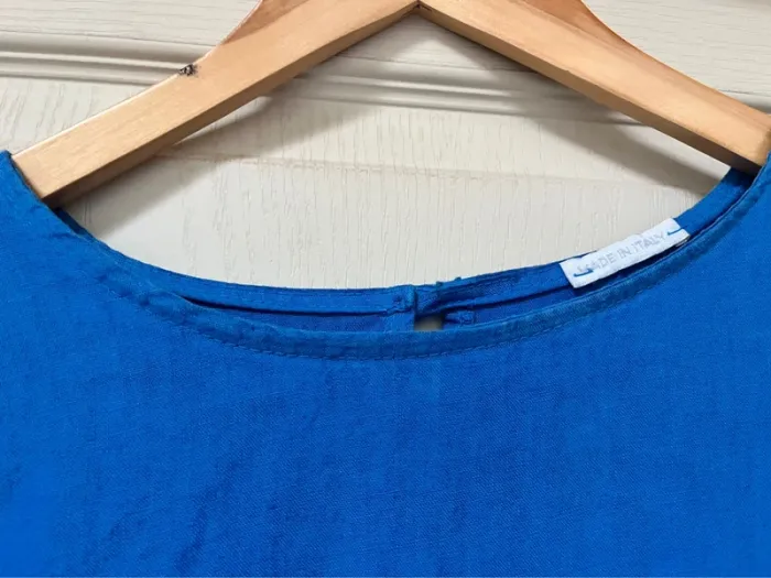 Robe Bleu - Made in Italie - taille 42 Lin et coton - photo numéro 7