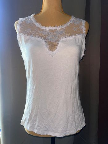 Top blanc dentelle la city taille L